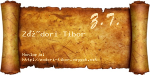 Zádori Tibor névjegykártya